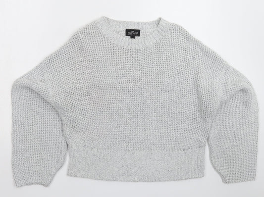 Topshop Womens Grey  Knit Pullover Jumper Size S