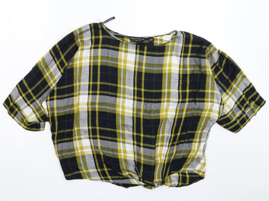 Dorothy Perkins Womens Multicoloured Check  Basic T-Shirt Size 6  - Oversized