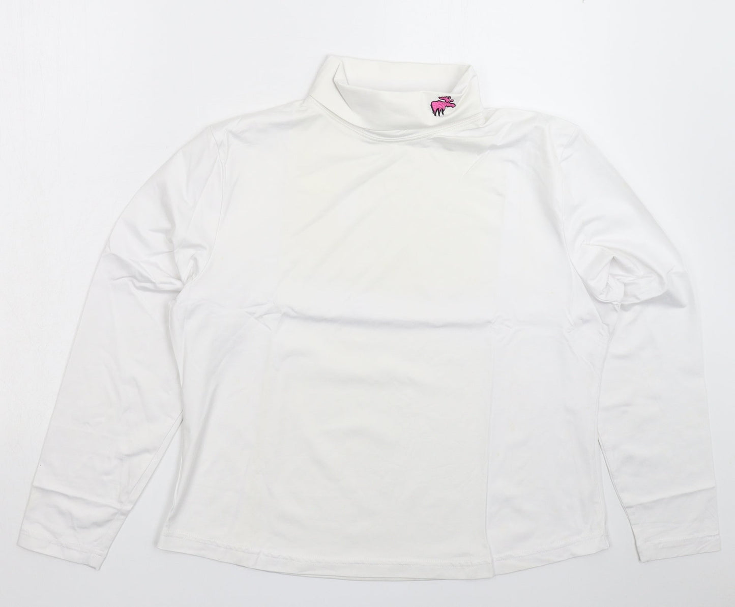 Moose Womens White  Rayon Pullover Sweatshirt Size XL