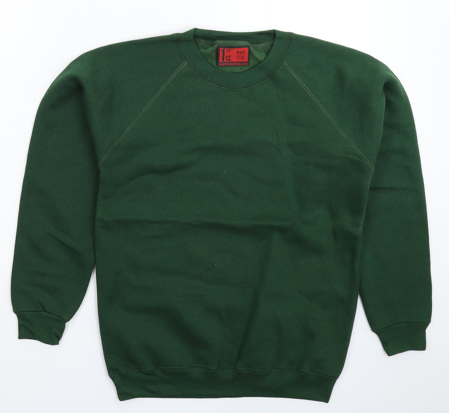 1st Class Clothes Boys Green   Pullover Sweatshirt Size 11-12 Years
