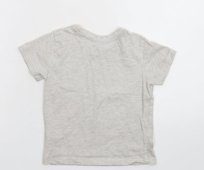 Preloved Primark Girls Grey   Basic T-Shirt Size 2-3 Years - Back