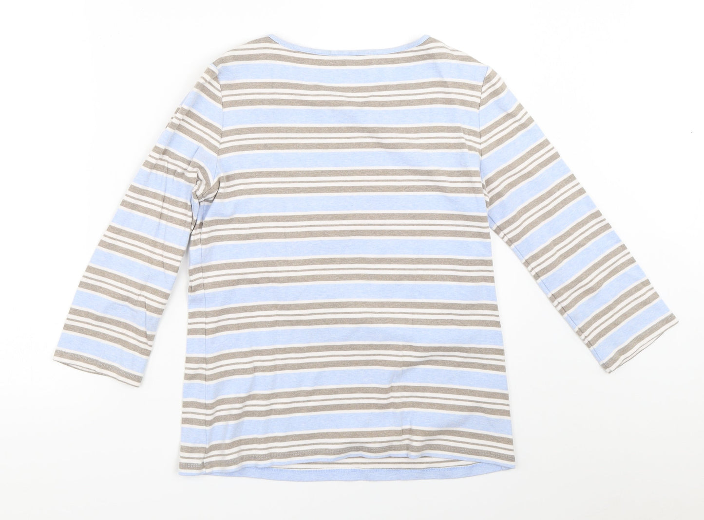 Country Casuals Womens Blue Striped  Basic T-Shirt Size S