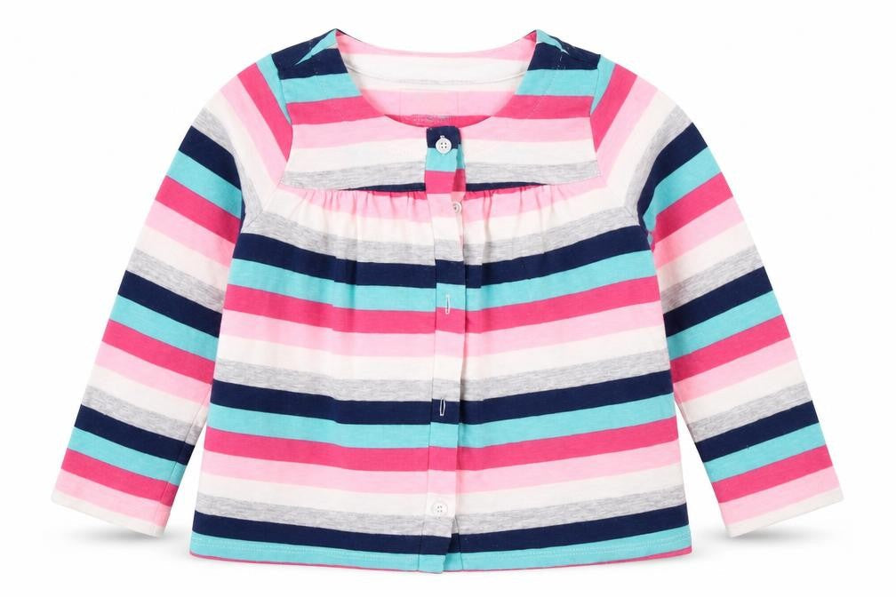 Gap Girls Pink Striped  Cardigan Jumper Size 3 Years