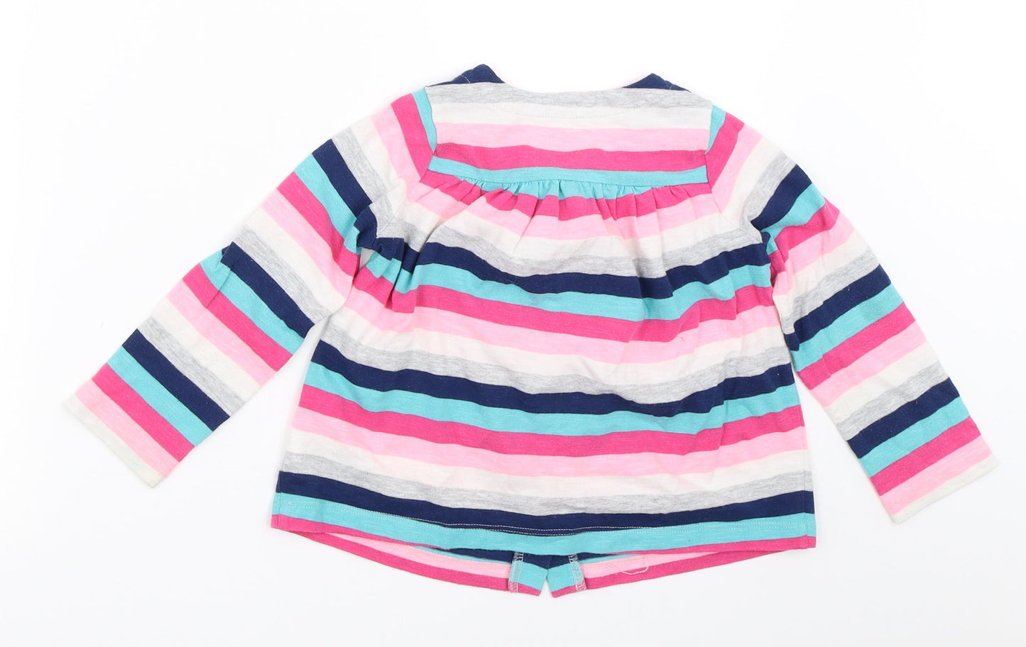 Gap Girls Pink Striped  Cardigan Jumper Size 3 Years