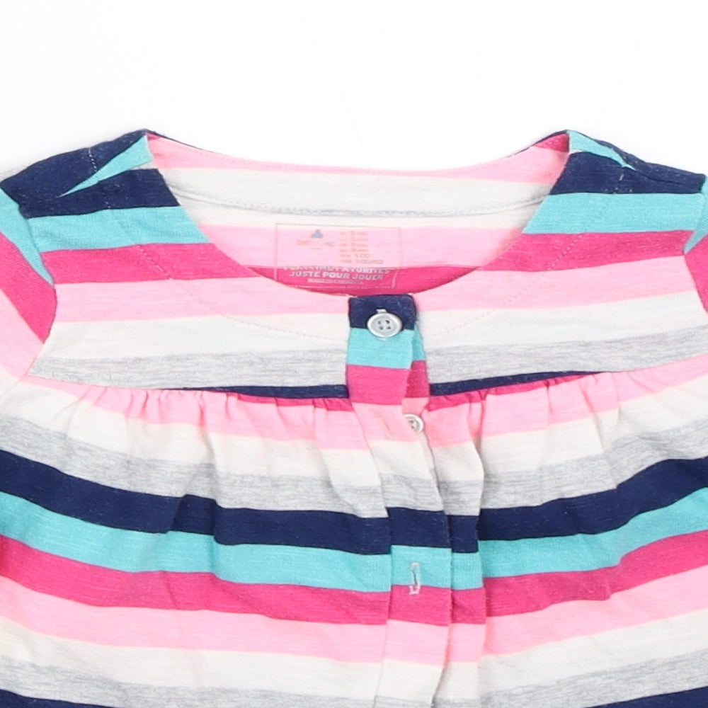 Gap Girls Pink Striped  Cardigan Jumper Size 3 Years