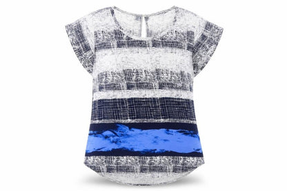 ava christine Womens Multicoloured Geometric  Basic Blouse Size M