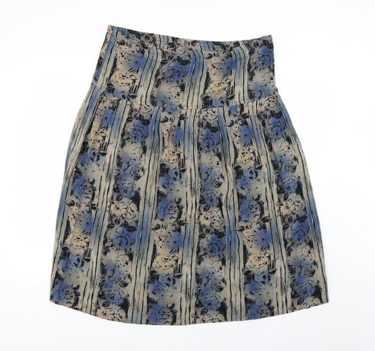 west & webb Womens Multicoloured Geometric  Flare Skirt Size 12