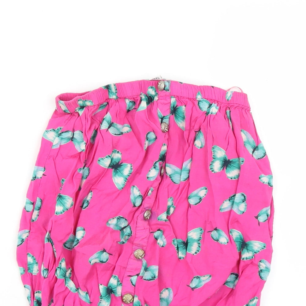 New Look Womens Pink Floral  Basic T-Shirt Size 8