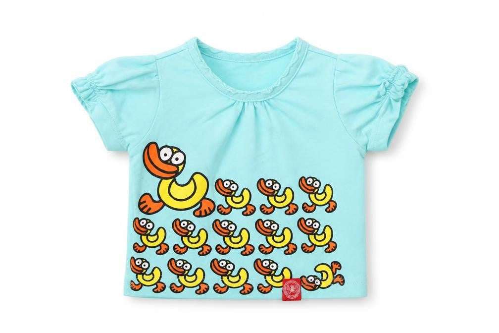 Kukuxumusu Girls Blue   Basic T-Shirt Size 0-3 Months  - ducks
