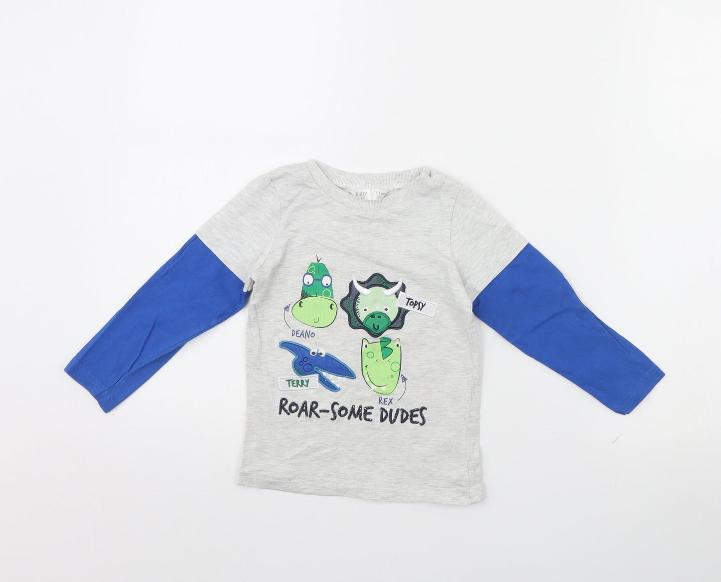 M&Co Boys Grey   Basic T-Shirt Size 2 Years