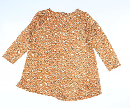Principles Womens Orange Floral  Pullover Jumper Size 12