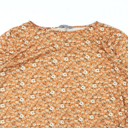 Principles Womens Orange Floral  Pullover Jumper Size 12