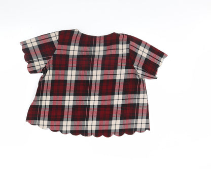 Cameo Rose Womens Red Check Basic Blouse Size 10