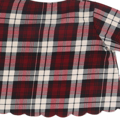 Cameo Rose Womens Red Check Basic Blouse Size 10