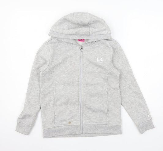 LA Gear Girls Grey  Jersey Full Zip Hoodie Size 11-12 Years