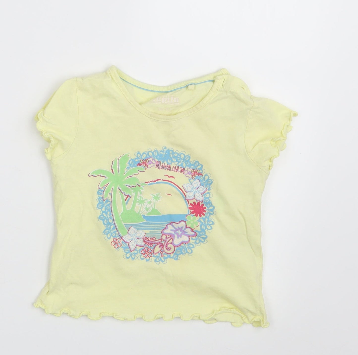 Lupilu Girls Yellow   Basic T-Shirt Size 12-18 Months