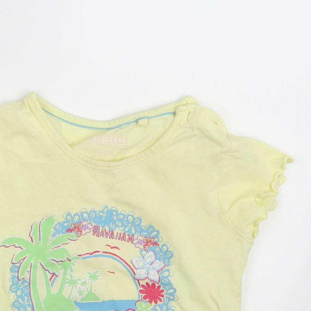 Lupilu Girls Yellow   Basic T-Shirt Size 12-18 Months