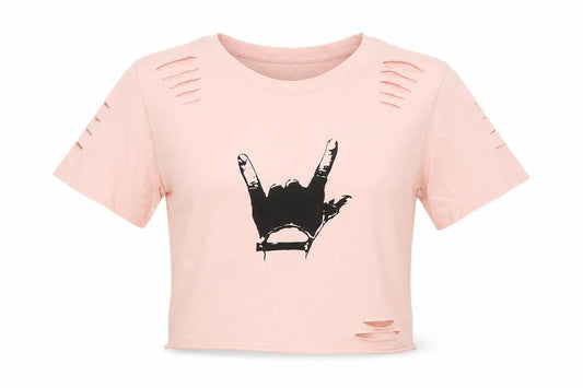 Preworn Womens Pink   Cropped T-Shirt Size M