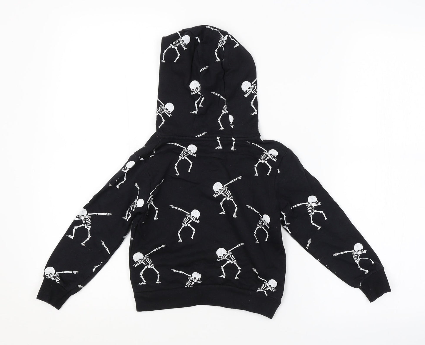 Preworn Boys Black Geometric  Pullover Hoodie Size 3-4 Years