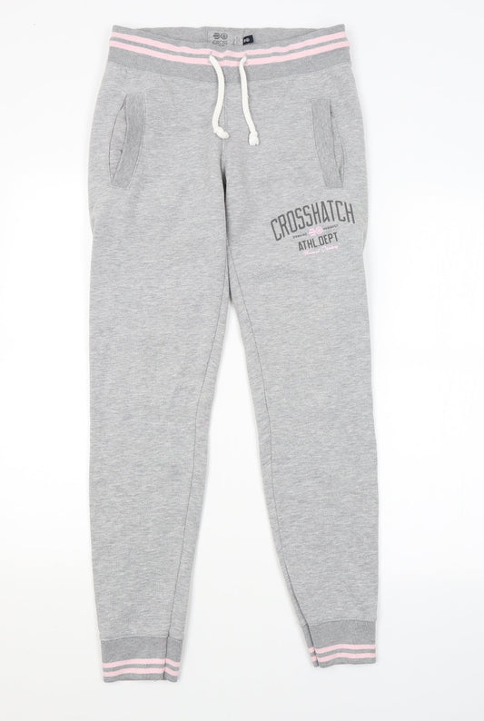 Crosshatch Womens Grey Striped  Sweatpants Trousers Size XS L28 in
