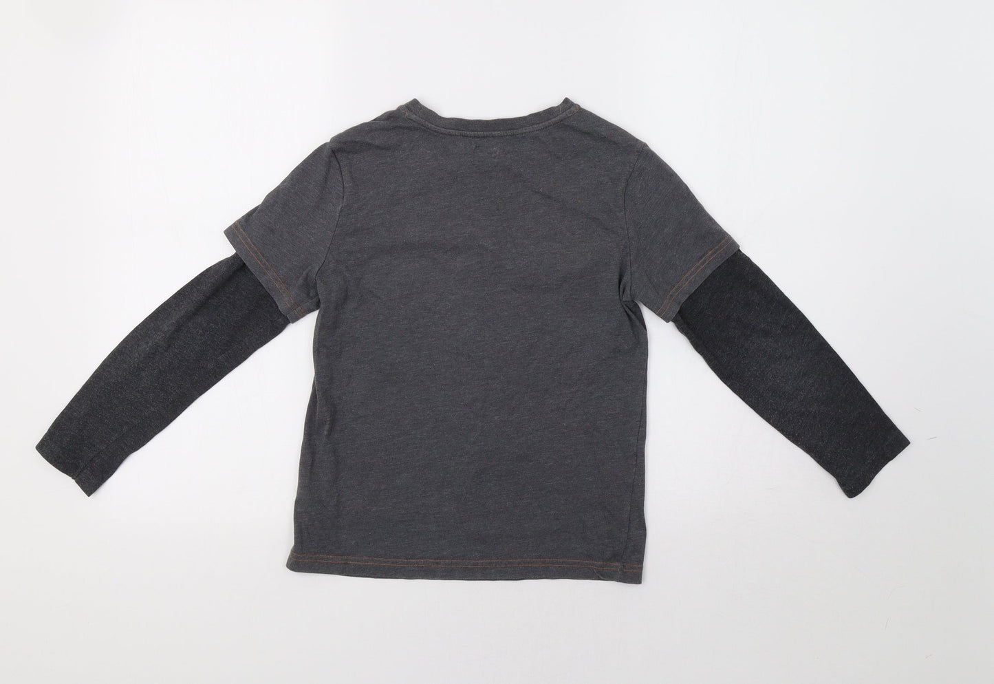 F&F Boys Grey Geometric  Basic T-Shirt Size 9-10 Years