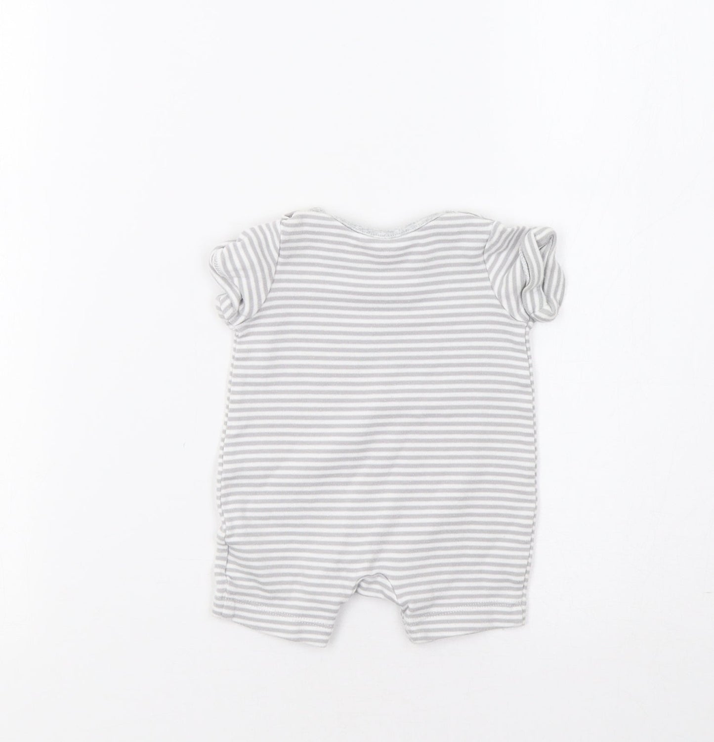 Mothercare Baby Grey Striped  Romper One-Piece Size 0-3 Months  - Apple