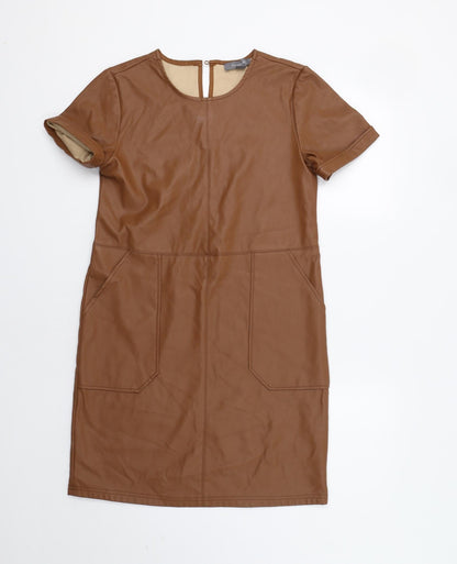 Preloved Primark Womens Brown   A-Line  Size 10 - Front