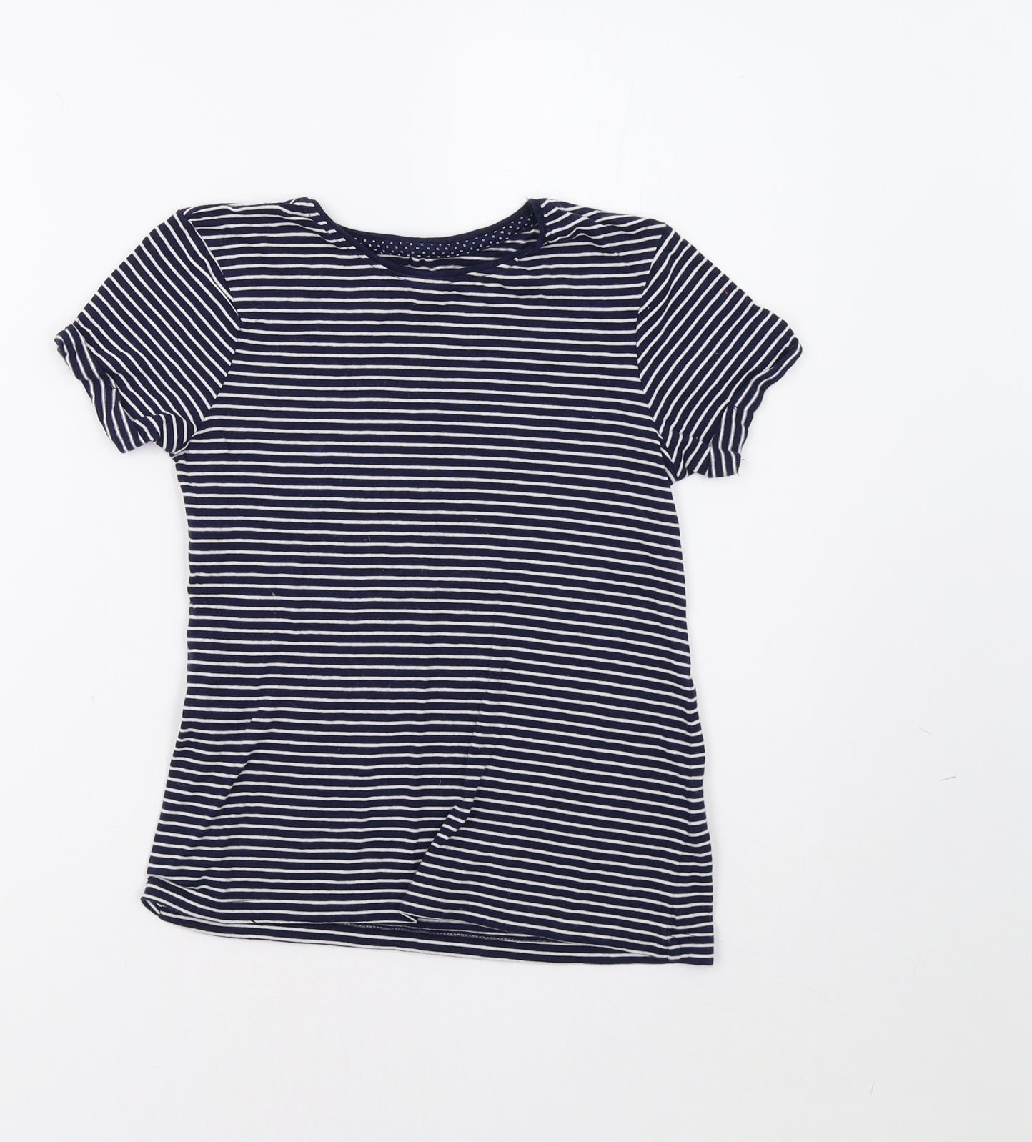 YD Girls Blue Striped  Basic Polo Size 8-9 Years
