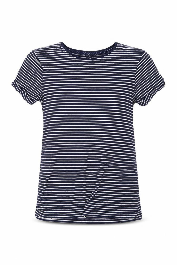 YD Girls Blue Striped  Basic Polo Size 8-9 Years