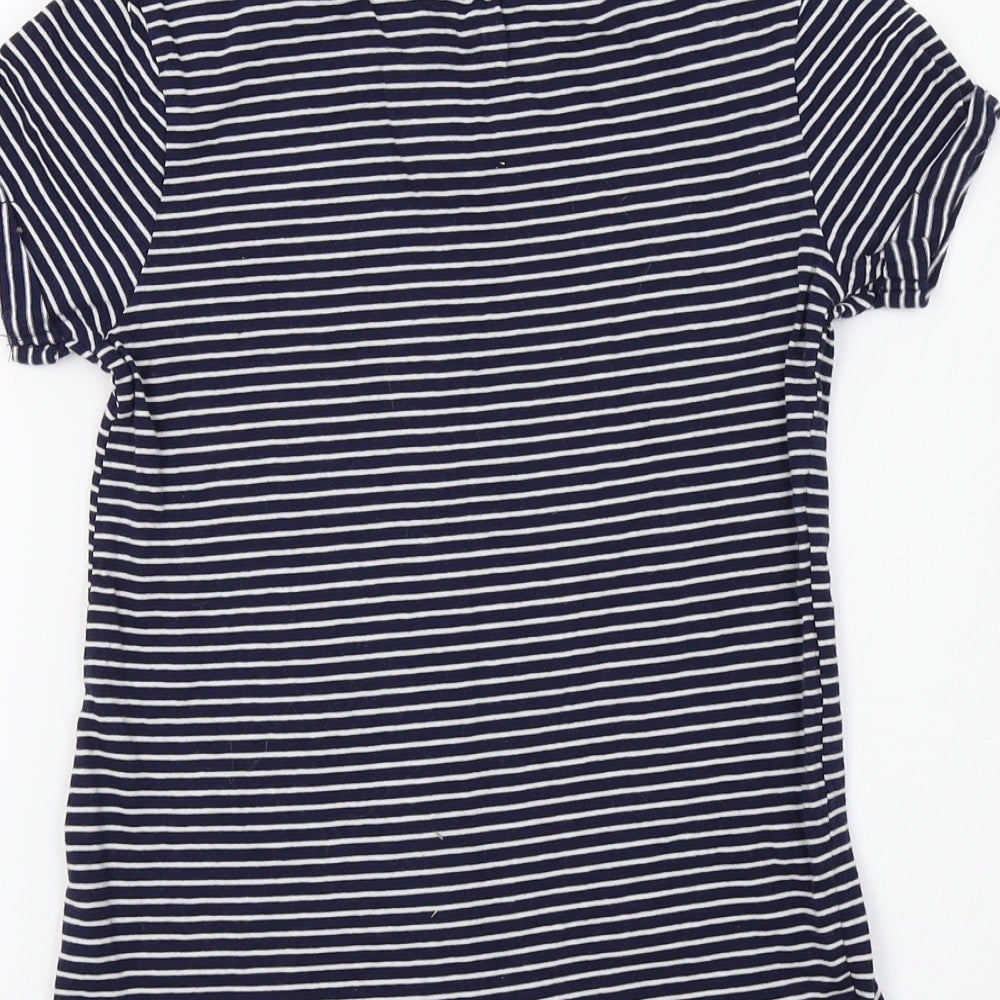 YD Girls Blue Striped  Basic Polo Size 8-9 Years