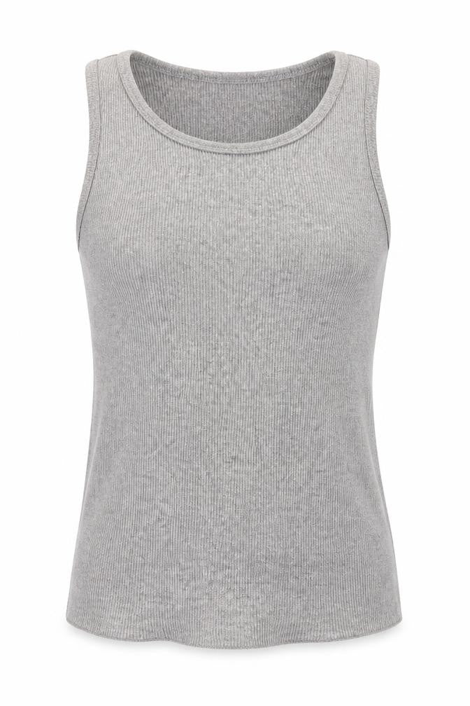 Miss E-Vie Girls Grey   Basic Tank Size 7-8 Years