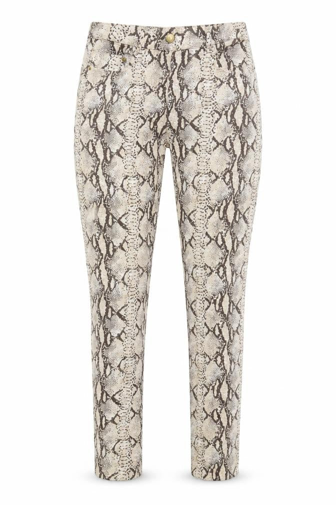 H&M Womens Beige Animal Print  Trousers  Size 8 L30 in