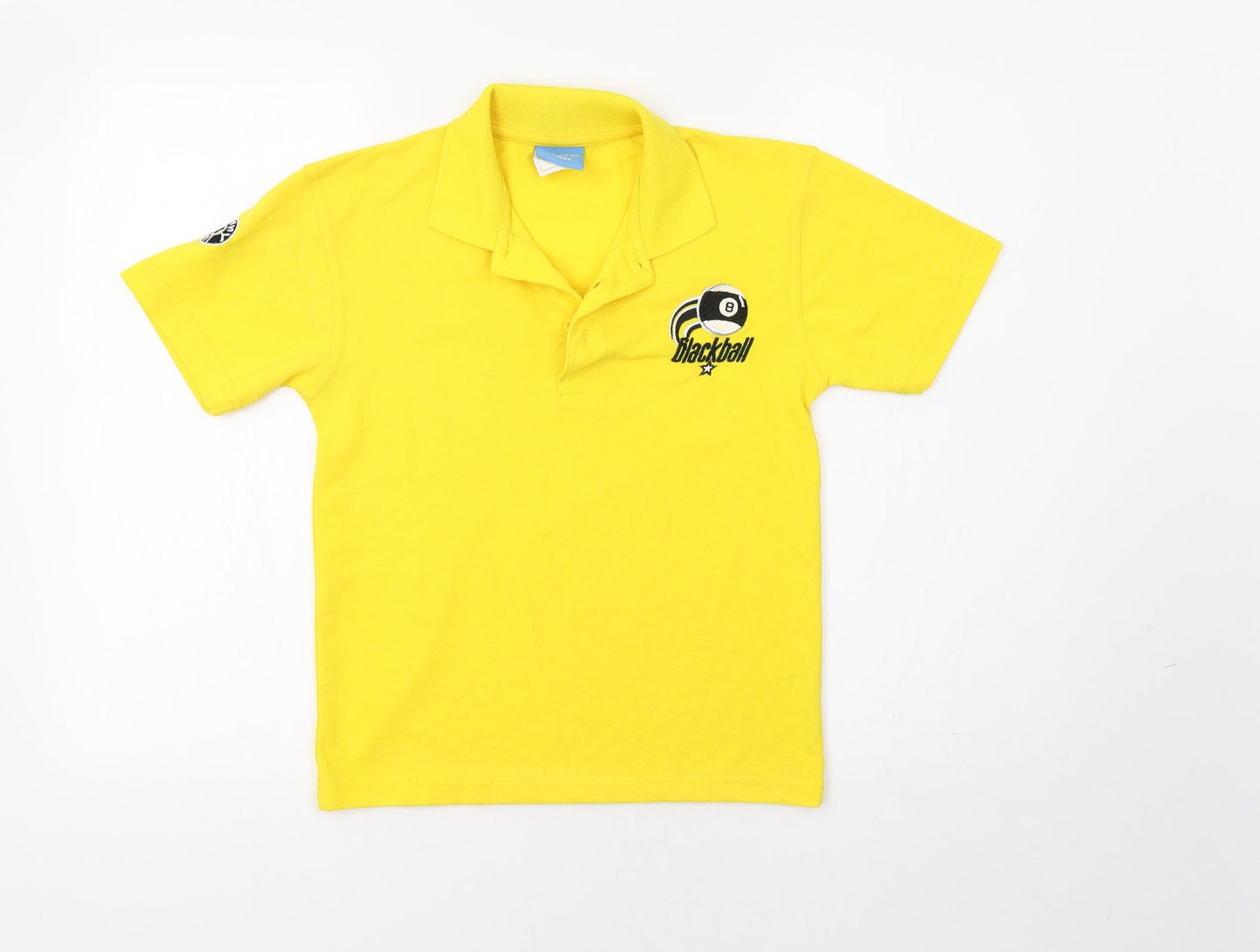 Uneek Boys Yellow   Basic Polo Size 9-10 Years  - Magic 8 Ball