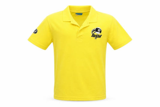 Uneek Boys Yellow   Basic Polo Size 9-10 Years  - Magic 8 Ball