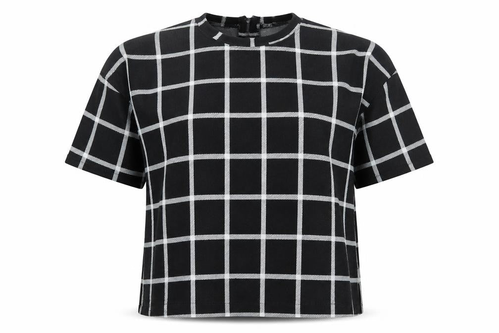 New Look Womens Black Check  Pullover Jumper Size 6