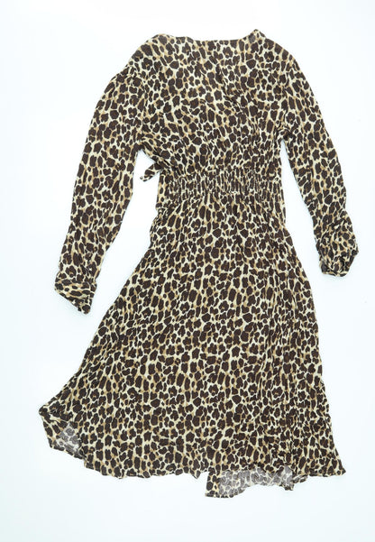 Next Womens Gold Animal Print  A-Line  Size 10
