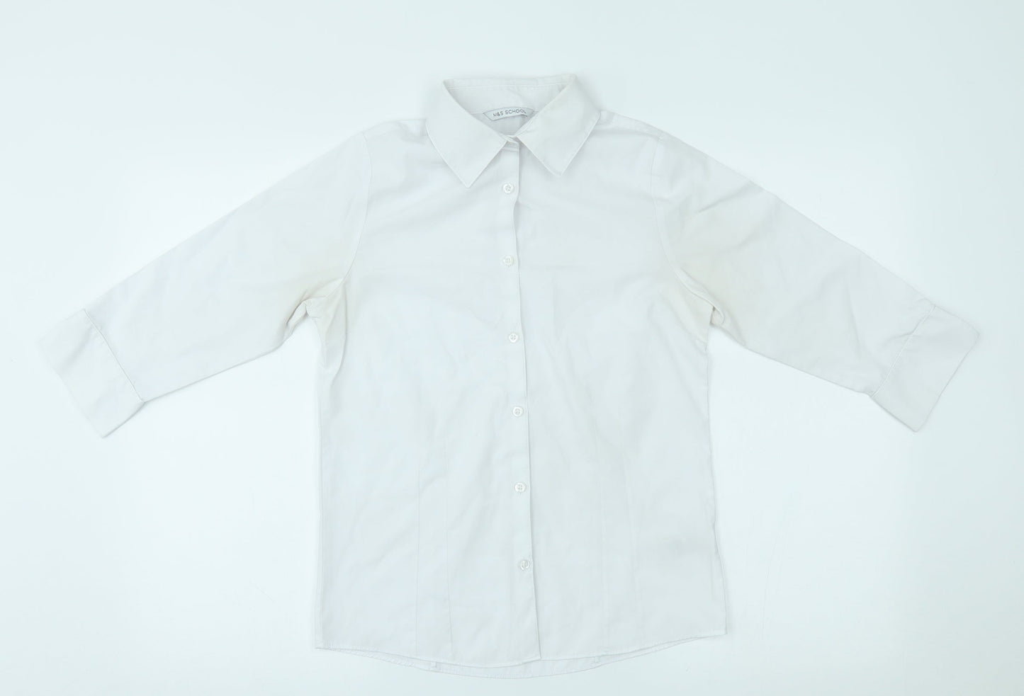 M&S Boys White   Basic Polo Size 13-14 Years