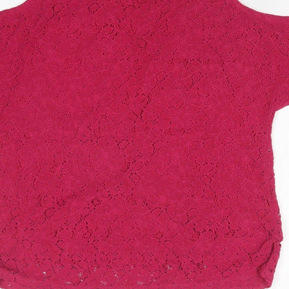 Preloved Peacocks Womens Pink Floral  Basic T-Shirt Size 14 - Label