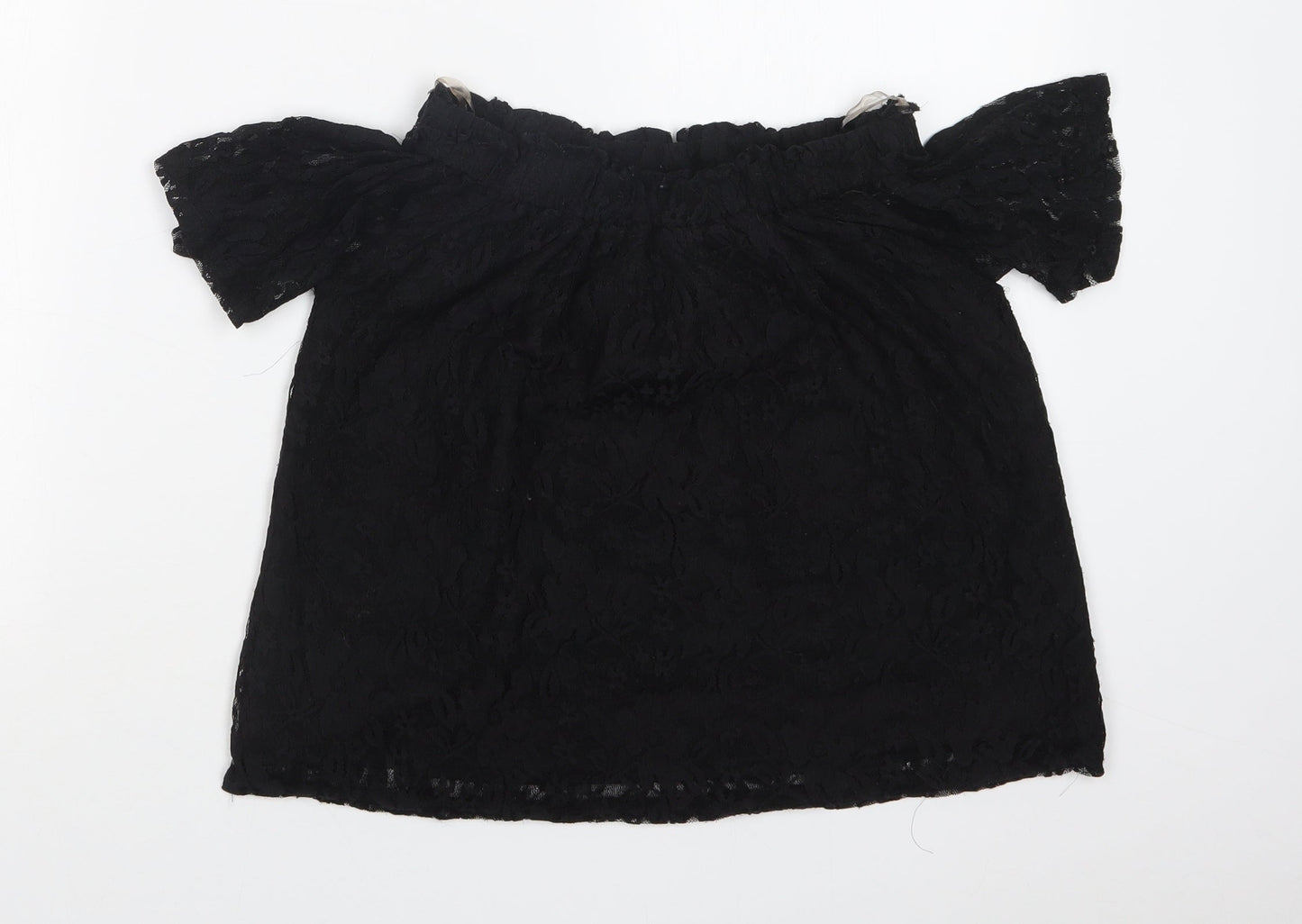 Atmosphere Womens Black Floral  Basic T-Shirt Size 6