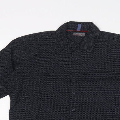 Preloved Matalan Mens Blue Geometric   Dress Shirt Size S - Detail