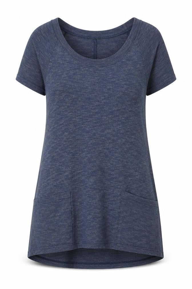 AnyBody Womens Blue   Basic T-Shirt Size S