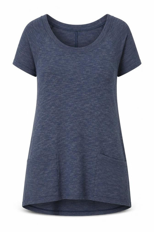 AnyBody Womens Blue   Basic T-Shirt Size S