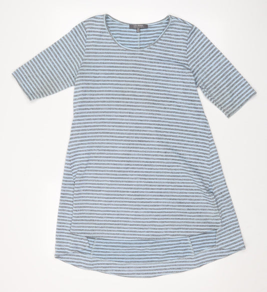 Lisa Rinna Womens Blue Striped  T-Shirt Dress  Size XS