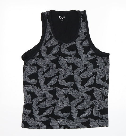 Matalan Womens Black Floral  Basic T-Shirt Size M