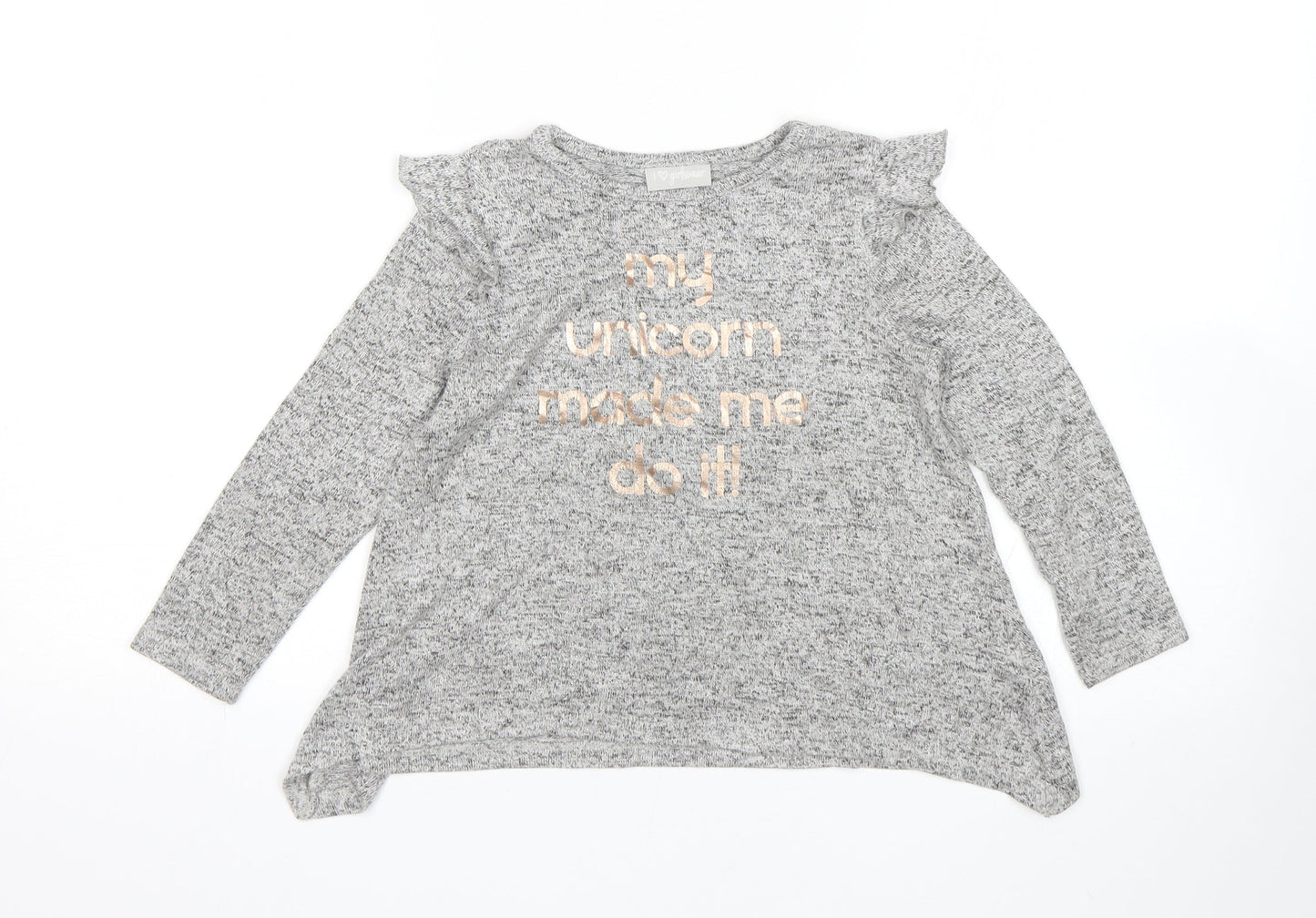 Matalan Girls Grey   Pullover Jumper Size 5 Years