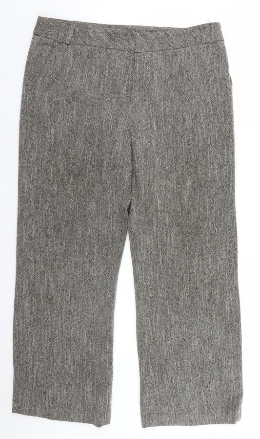 BHS Womens Brown Herringbone  Trousers  Size 16 L28 in