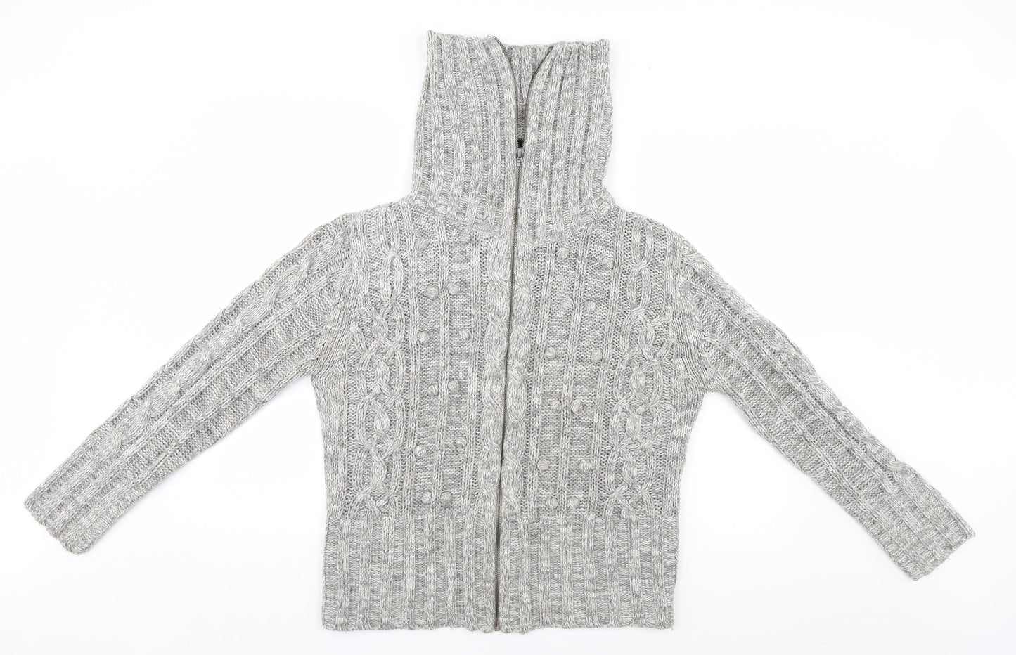 E-vie Womens Grey   Full Zip Jumper Size 14