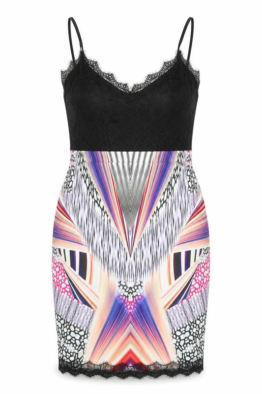 Girls On Film Womens Multicoloured Geometric  A-Line  Size 14