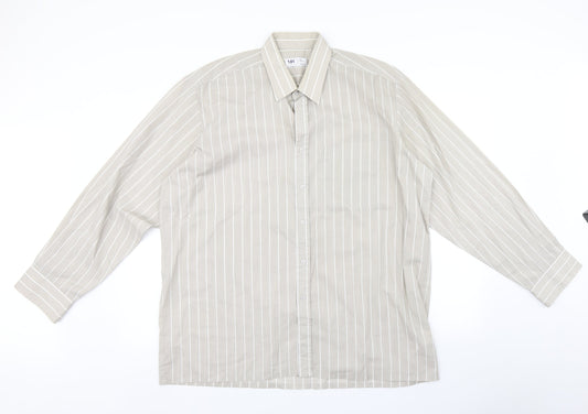 MC Mens Brown Striped   Button-Up Size 17