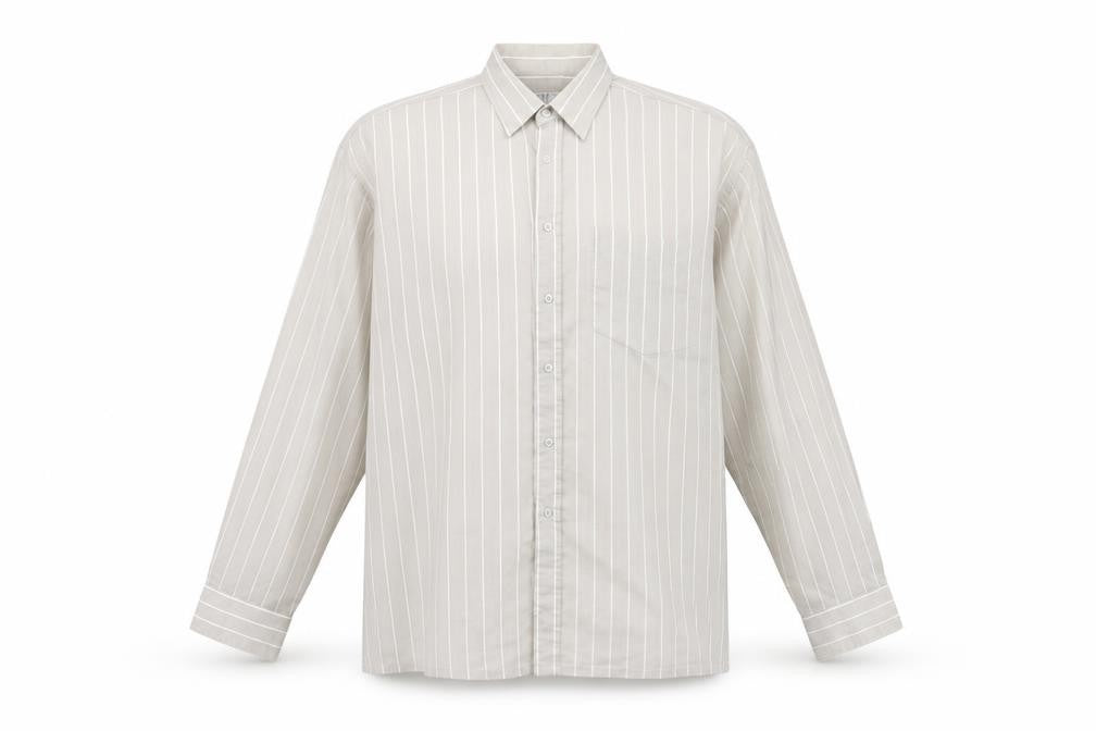 MC Mens Brown Striped   Button-Up Size 17